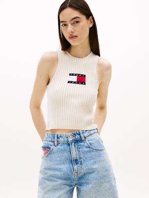 Tommy Jeans Ribbed Sweater Tank, Ecru