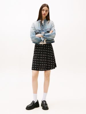 Tommy Jeans Floral Print Mini Slip Skirt, Black Floral Aop