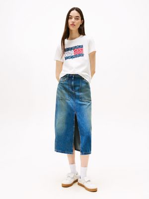 Tommy Jeans Logo Denim Midi Skirt, Denim Medium
