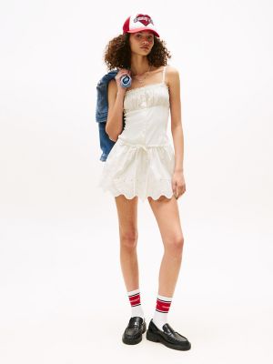 Tommy Girl Embroidered Eyelet Dress, Ecru