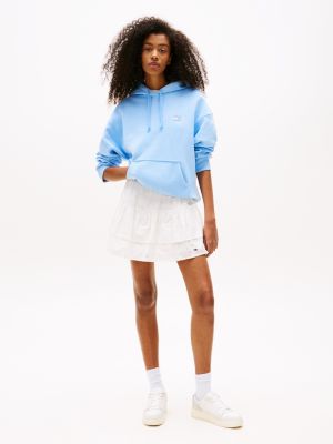Tommy Jeans Eyelet Ruffle Mini Skirt, Ecru