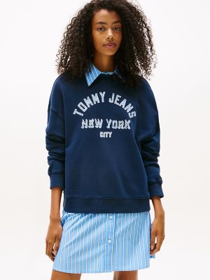 Tommy Jeans Overdyed Varsity Sweatshirt, Dark Night Navy