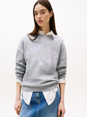 Tommy Jeans Overdyed Varsity Sweatshirt, Grey Heather