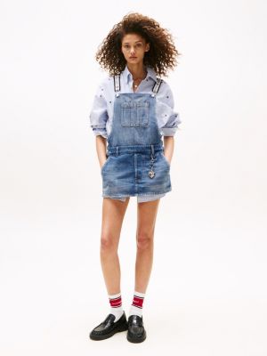 Tommy Girl Denim Overall Dress, Indigo Wash / Ecru