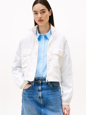 Tommy Jeans Standing Collar Windbreaker, White