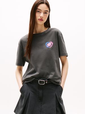 Tommy Jeans Garment-Dyed Logo T-Shirt, Black
