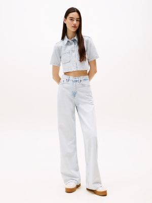 Tommy Jeans High Rise Wide-Leg Jean, Ultra Light Denim