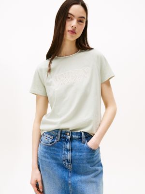 Tommy Jeans Script Logo Raglan T-Shirt, Misty Sage
