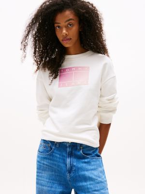 Tommy Jeans Ombre Flag Logo Sweatshirt, Ecru