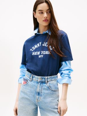 Tommy Jeans Overdyed Varsity T-Shirt, Dark Night Navy