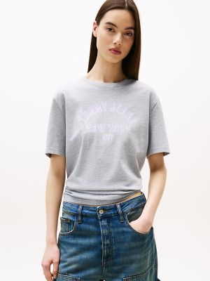 Tommy Jeans Overdyed Varsity T-Shirt, Grey Heather