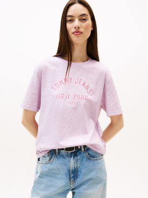 Tommy Jeans Overdyed Varsity T-Shirt, Washed Carnival Pink