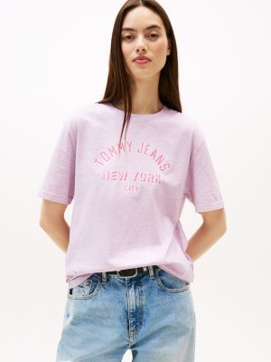 Tommy Jeans Overdyed Varsity T-Shirt, Washed Carnival Pink