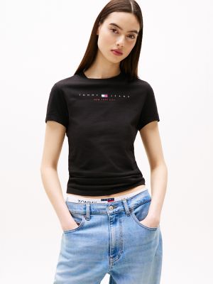 Tommy Jeans Logo Slim Fit T-Shirt, Black