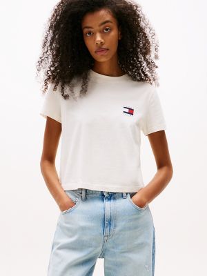 Tommy Jeans Bold Flag T-Shirt, Ancient White