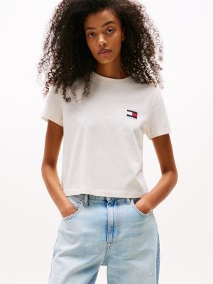 Tommy Jeans Bold Flag T-Shirt, Ancient White