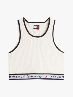 Tommy Girl Ribbed Knit Cropped Tank Top | Tommy Hilfiger USA