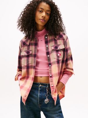 Tommy Jeans Ombre Plaid Shirt, Malted Milk / Check