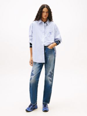 Tommy Jeans Embroidered Straight Jean, Denim Dark