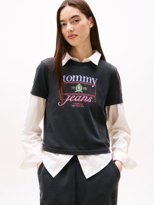 Tommy Jeans Multi-Color Graphic T-Shirt, Black