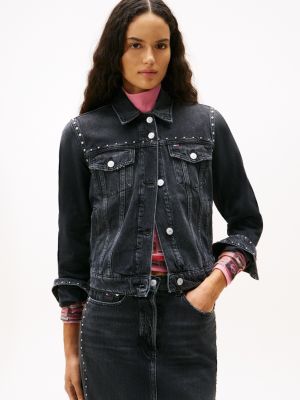 Tommy Jeans Studded Denim Jacket, Denim Black