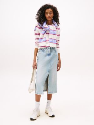 Tommy Jeans Faded Denim Midi Skirt, Denim Light