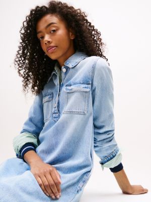 Tommy Jeans Long-Sleeve Denim Shirtdress | Tommy Hilfiger USA