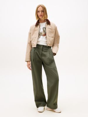 Tommy Jeans Wide-Leg Stretch Chino, Pewter Green