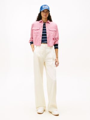 Tommy Jeans Wide-Leg Stretch Chino, Off White