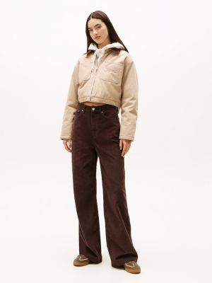 Tommy Jeans Corduroy Wide-Leg Pant, Rich Brown