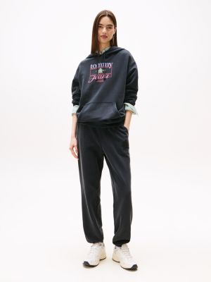 Tommy Jeans Crest Logo Relaxed Sweatpant, Black