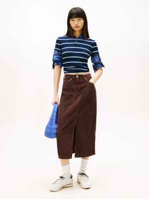 Tommy Jeans Corduroy Utility Midi Skirt, Rich Brown