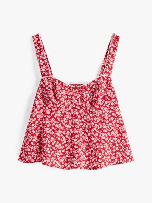 売れ筋商品|||トミーヒルフィガー カットソー トップス レディース Women's Floral-Print Sweetheart Tank Top RED / SMALL FLOWERS Tommy Jeans Sleeveless Floral Print Top | Tommy Hilfiger