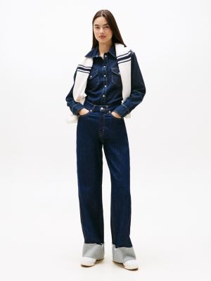 Tommy Jeans High-Rise Wide Leg Jean, Denim Dark