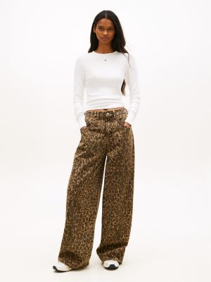 Tommy Jeans Mid-Rise Loose Wide Leg Jean, Denim Color