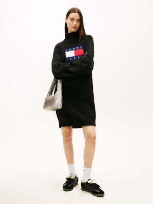 Tommy Jeans Turtleneck Sweater Dress, Black