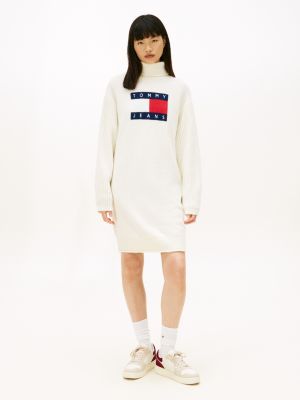 Tommy Jeans Turtleneck Sweater Dress, Ancient White