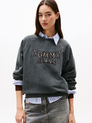 Tommy Jeans Leopard Logo Sweatshirt, Black
