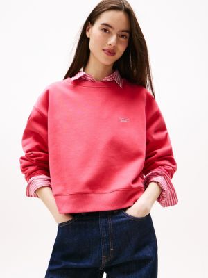 Tommy Jeans Metallic Logo Sweatshirt, Vintage Cerise