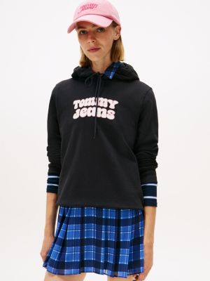 Tommy Jeans Bubble Letter Logo Hoodie, Black
