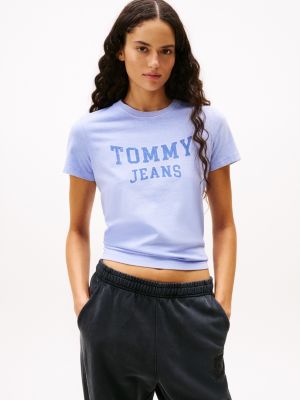 Tommy Jeans Varsity Garment-Dyed T-Shirt, Vintage Iris