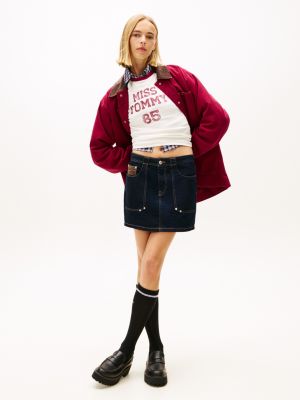 Tommy Jeans Denim Utility Mini Skirt, Denim Dark