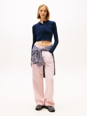 Tommy Jeans Cropped Rib Knit Cardigan | Tommy Hilfiger USA