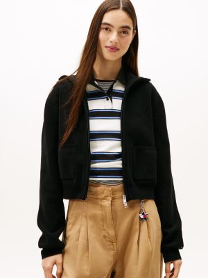 Tommy Jeans Chenille Zip Cardigan, Black