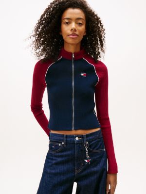 Tommy Jeans Raglan Zip Cardigan, Dark Night Navy