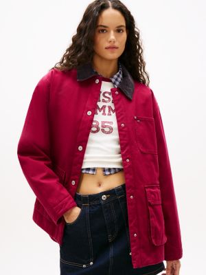 Tommy Jeans Padded Barn Jacket, Lavish Cerise