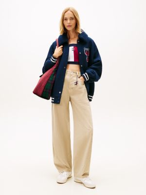 Tommy Jeans Mid-Rise Barrel Leg Pant, Gulf Sand