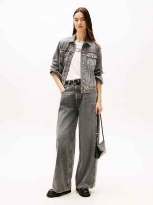 Tommy Jeans Mid-Rise Loose Wide Leg Jean, Denim Grey