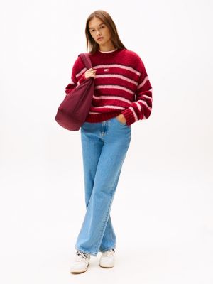 Tommy Jeans Embroidered Straight Jean, Blue Denim