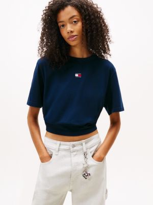 Tommy Jeans Badge Boxy-Fit T-Shirt, Dark Blue